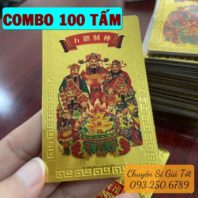 COMBO 100 Miếng Ngũ Lộ Thần Tài chiêu tài để ốp điện thoại, ví tiền - Khai cung Tài Lộc - Đã Khai Quang - PASA COLLECTION