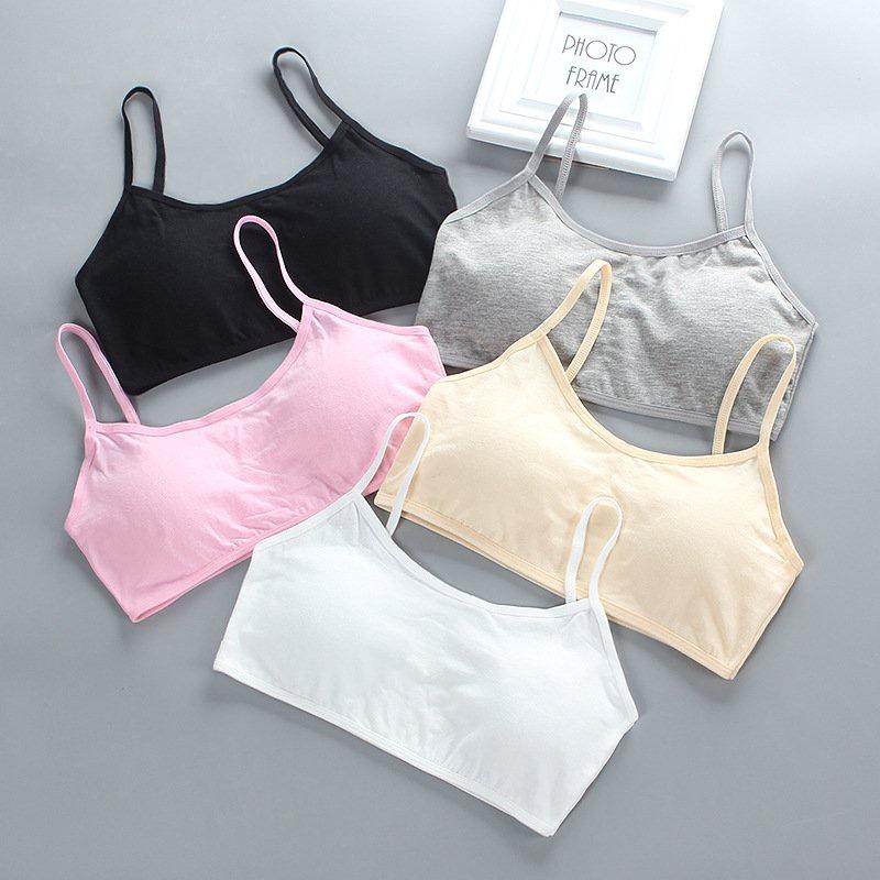 Bộ 5 áo lót teen dậy thì, áo bra học sinh nữ 2 dây kèm mút chất vải cotton thoáng mát màu sắc nhẹ nhàng dễ mặc