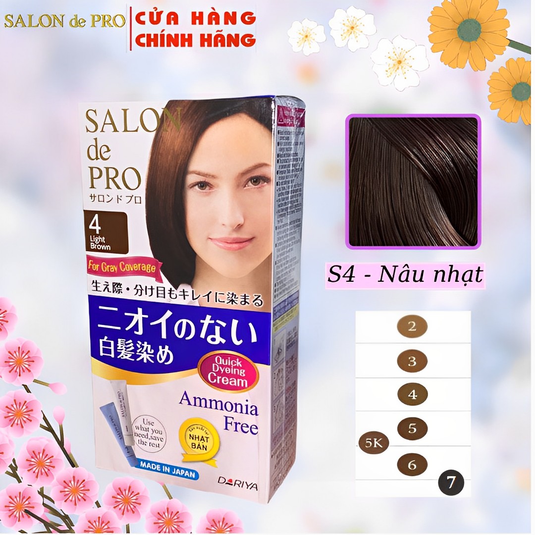 Kem nhuộm tóc Salon de Pro 4 - Màu nâu nhạt