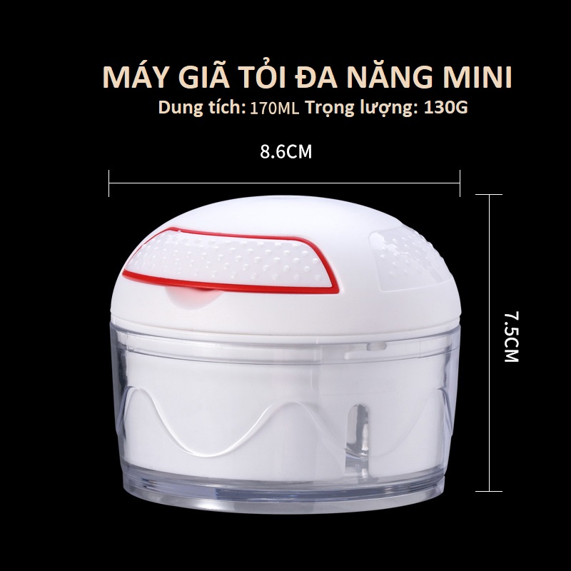 Máy Xay Tỏi Ớt Đa Năng huỳnh tân Dụng Cụ Cầm Tay Mini say hành, tỏi, ớt, thịt, cá, băm nhỏ rau củ quả thực phẩm - hàng nhập khẩu