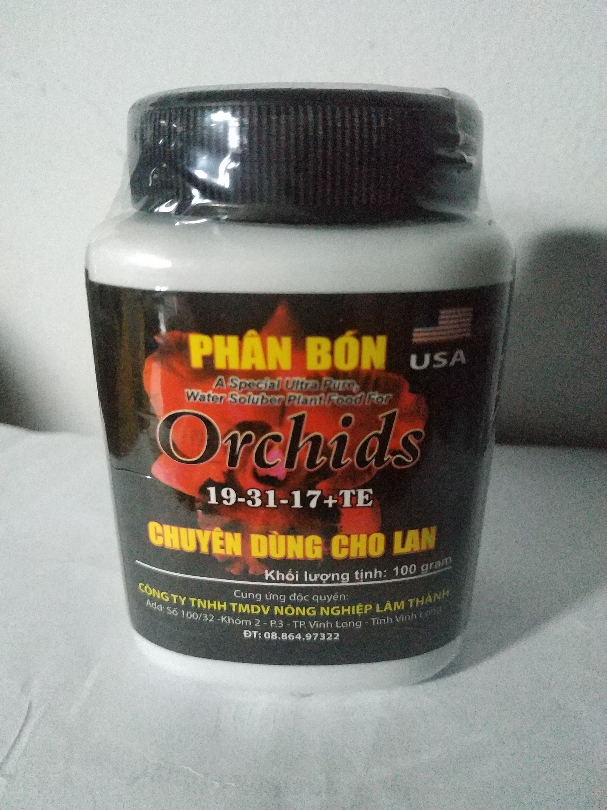 Phân bón chuyên dùng cho phong lan NPK 19-31-17+TE - chai 100 gram