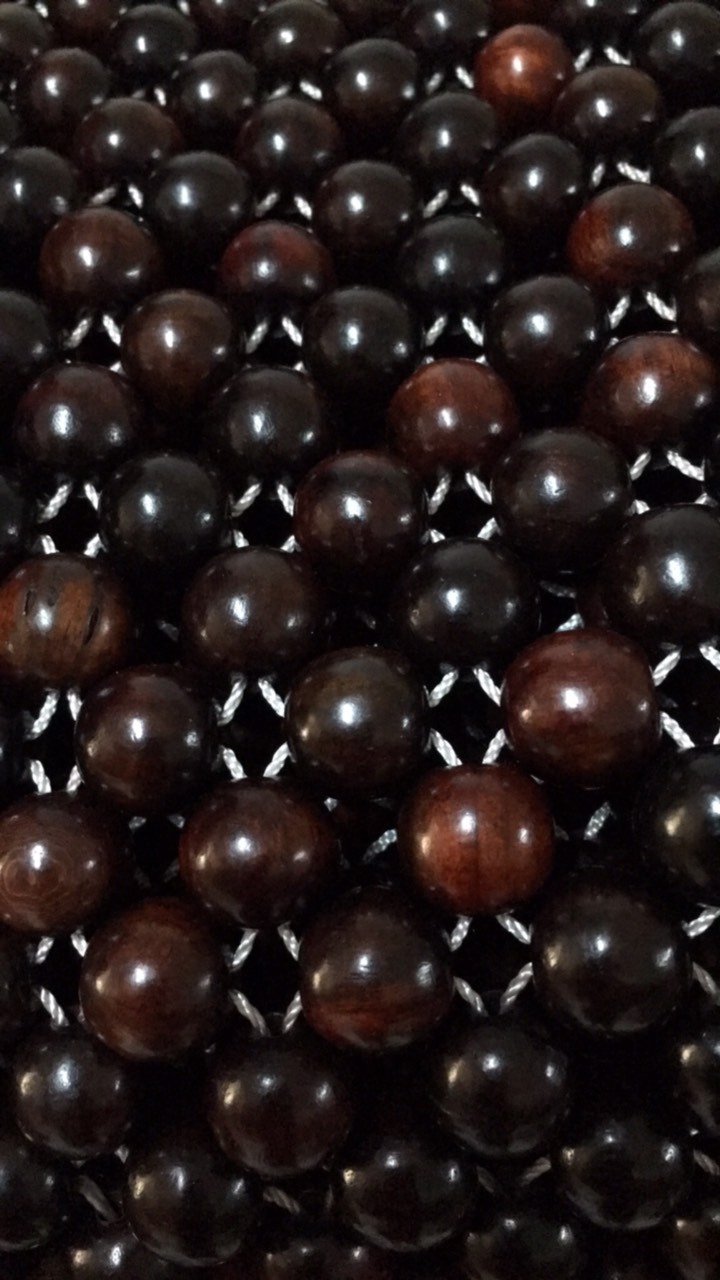 Chiếu hạt gỗ Mun hạt 1,2cm - Chiếu gỗ Mian