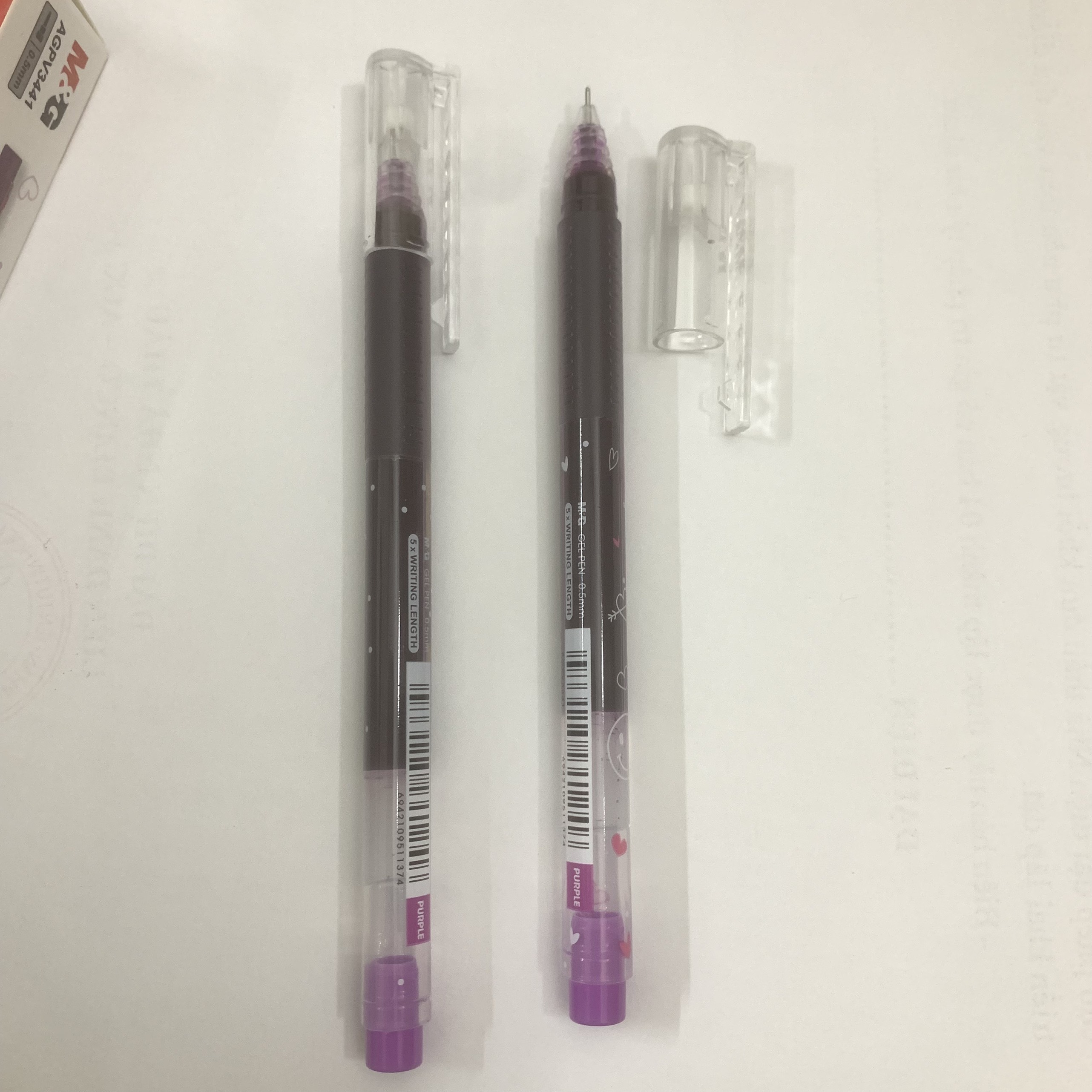 Hộp 12 Bút nước M&amp;G AGPV3441 ngòi 0.5mm - Mực tím, Viết êm trơn, viết tới 2.000m siêu nhiều mực