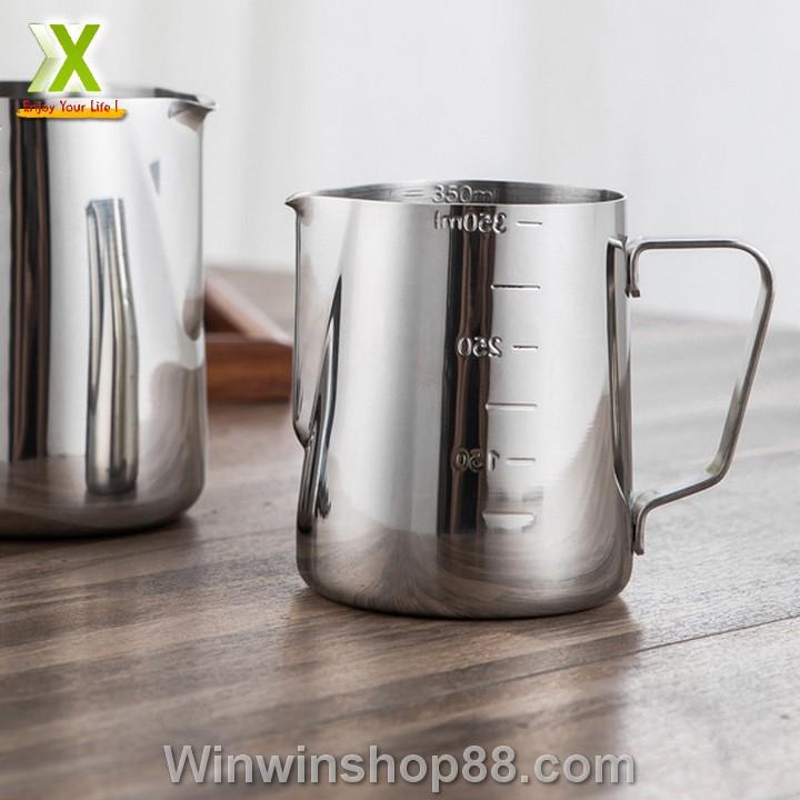 Ca đánh sữa inox có vạch chia 350ml - Winz.vn