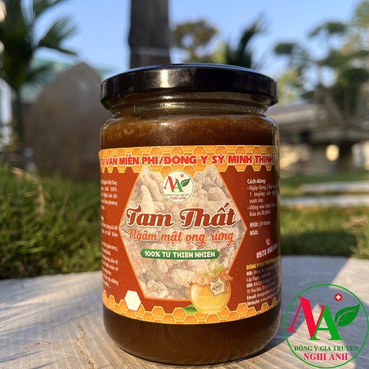 Tam Thất Ngâm Mật Ong Rừng Đông Y Nghi Anh Hộp 600gr