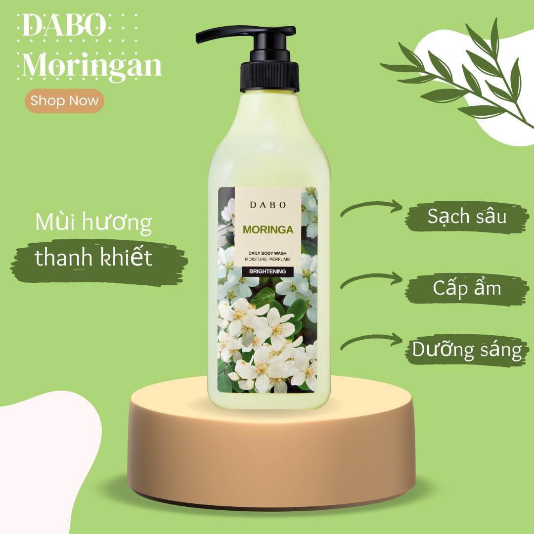 Sữa tắm trắng mịn da Hàn Quốc hương hoa chùm ngây thơm mát quyến rũ Dabo Moringa (750ml) – Hàng Chính Hãng