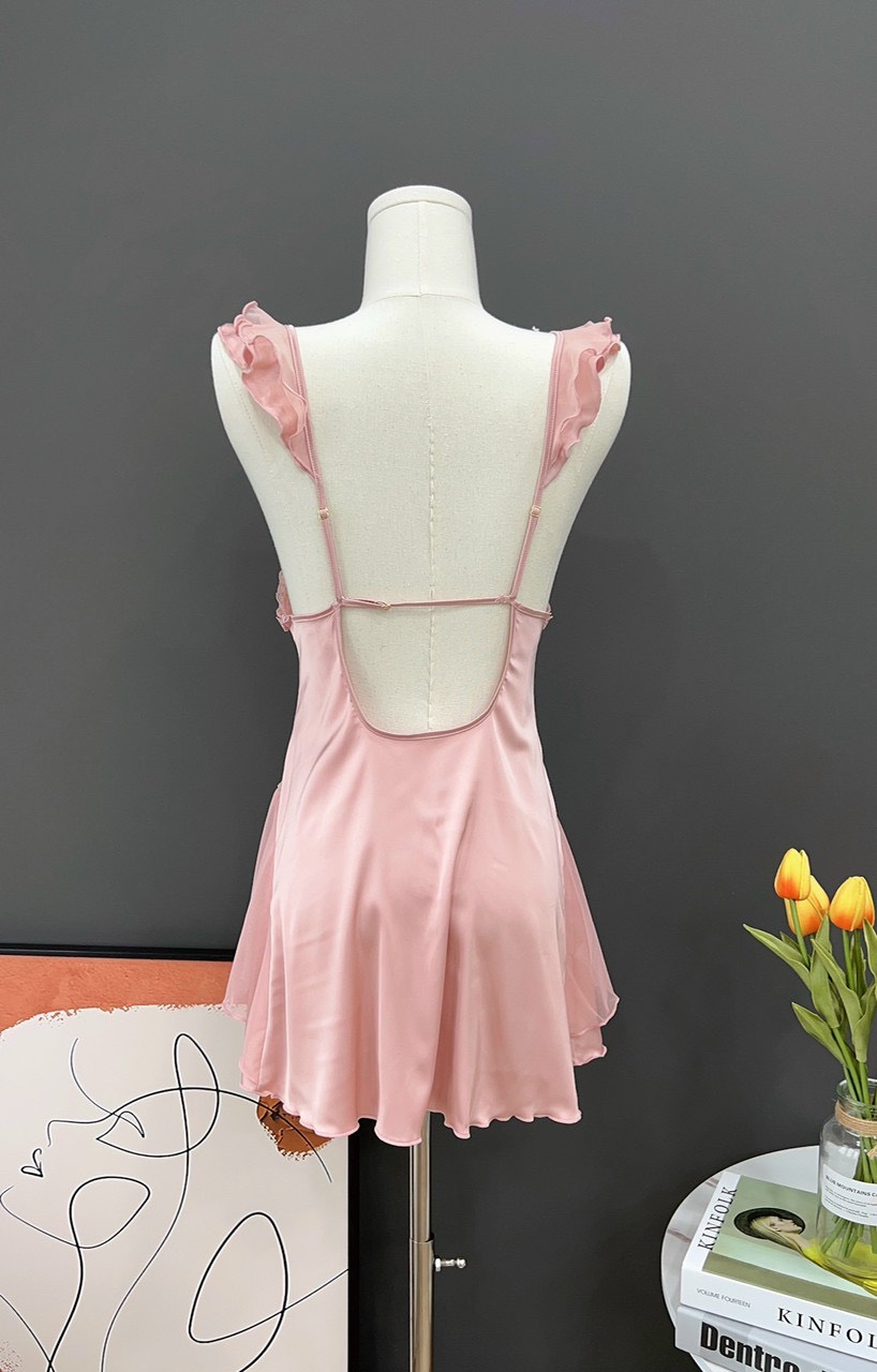 Váy Ngủ Phối Ren Thiết Kế Nhẹ Nhàng (Không kèm áo choàng) - B.Lingerie