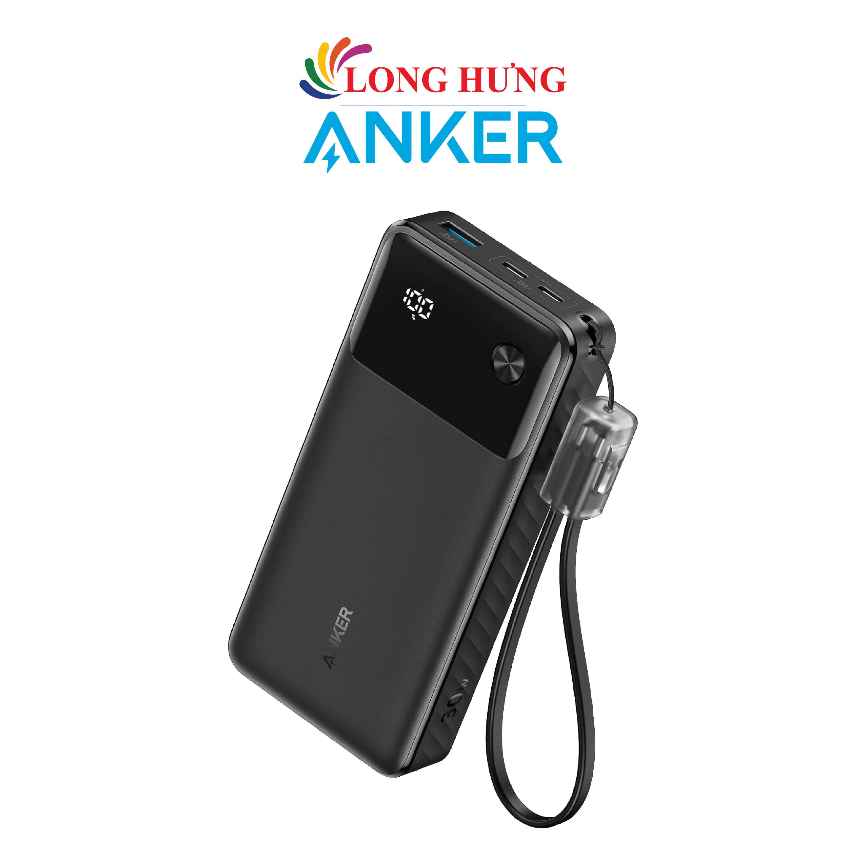 Sạc dự phòng Anker Power Bank 1USB-A 2Type-C 30W 20000 mAh A1384 - Hàng chính hãng
