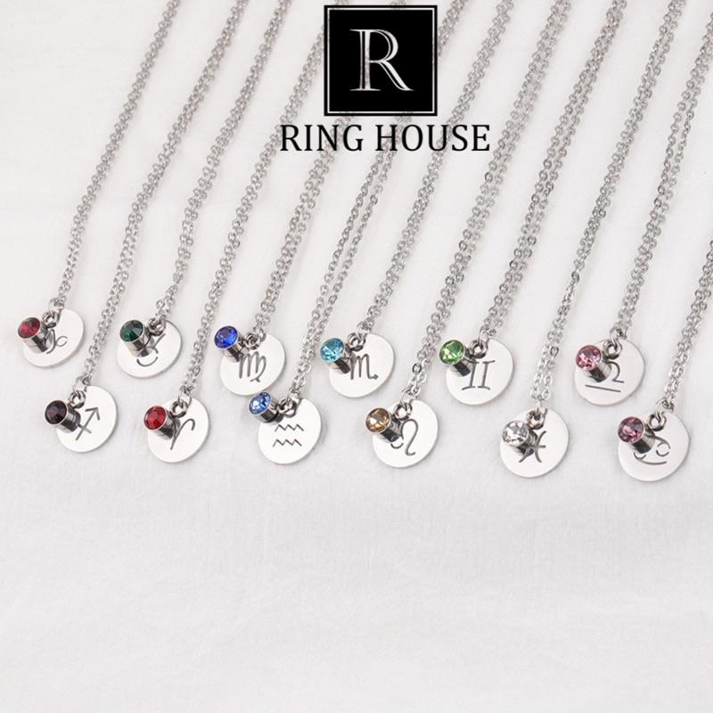 (Titan) Dây chuyền nữ nam dây chuyền nhóm 12 cung hoàng đạo đẹp Ring House