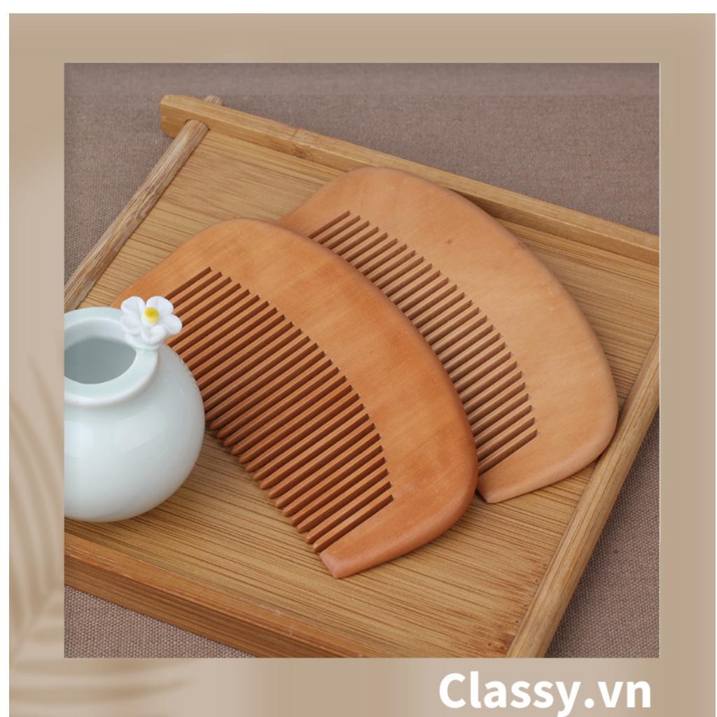 Lược mini Classy Gỗ đào tự nhiên (trơn) - Hàng loại 1 PK311