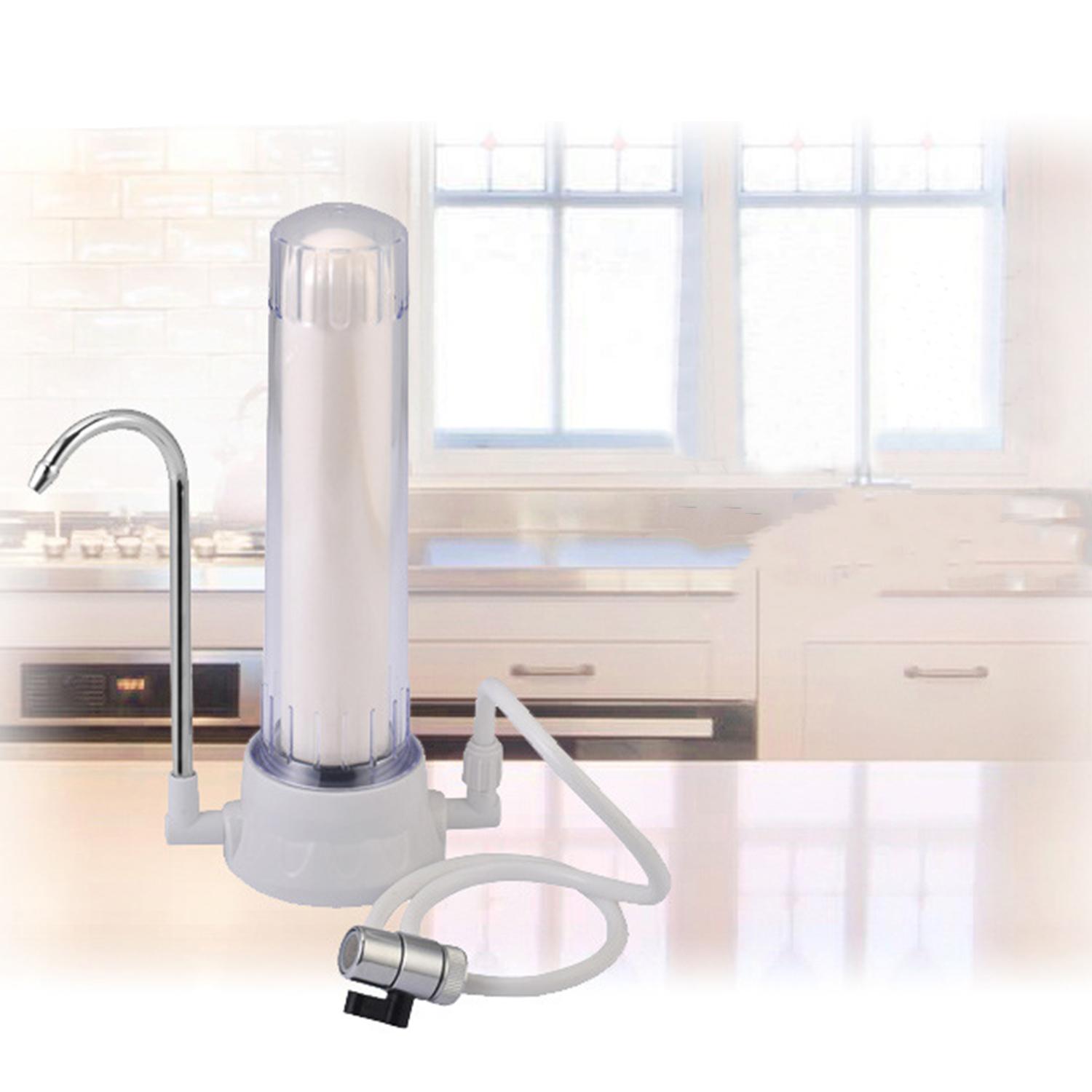 Máy lọc nước tại quầy gồm bình lọc gắn liền với vòi nước