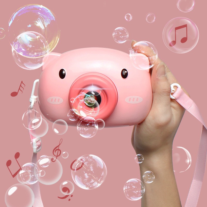 Máy ảnh thổi bong bóng hình heo cực dễ thương, an toàn cho sức khỏe của bé, đồ chơi cho bé nhựa abs loại 1 - Quà tặng thú vị cho bé