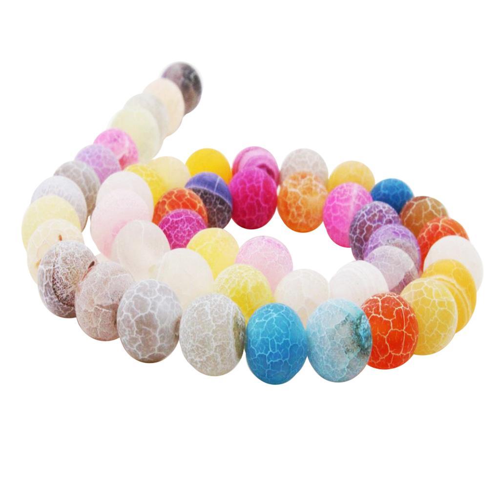 1 Strand 8mm Round Weathering Frosted Stone Loose Beads DIY Crafts Blue