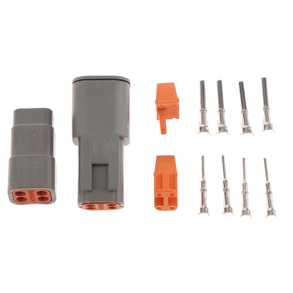 1 Kit Grey 4Ways Sealed Electrical Wire Connectors Plugs with Terminals Set
