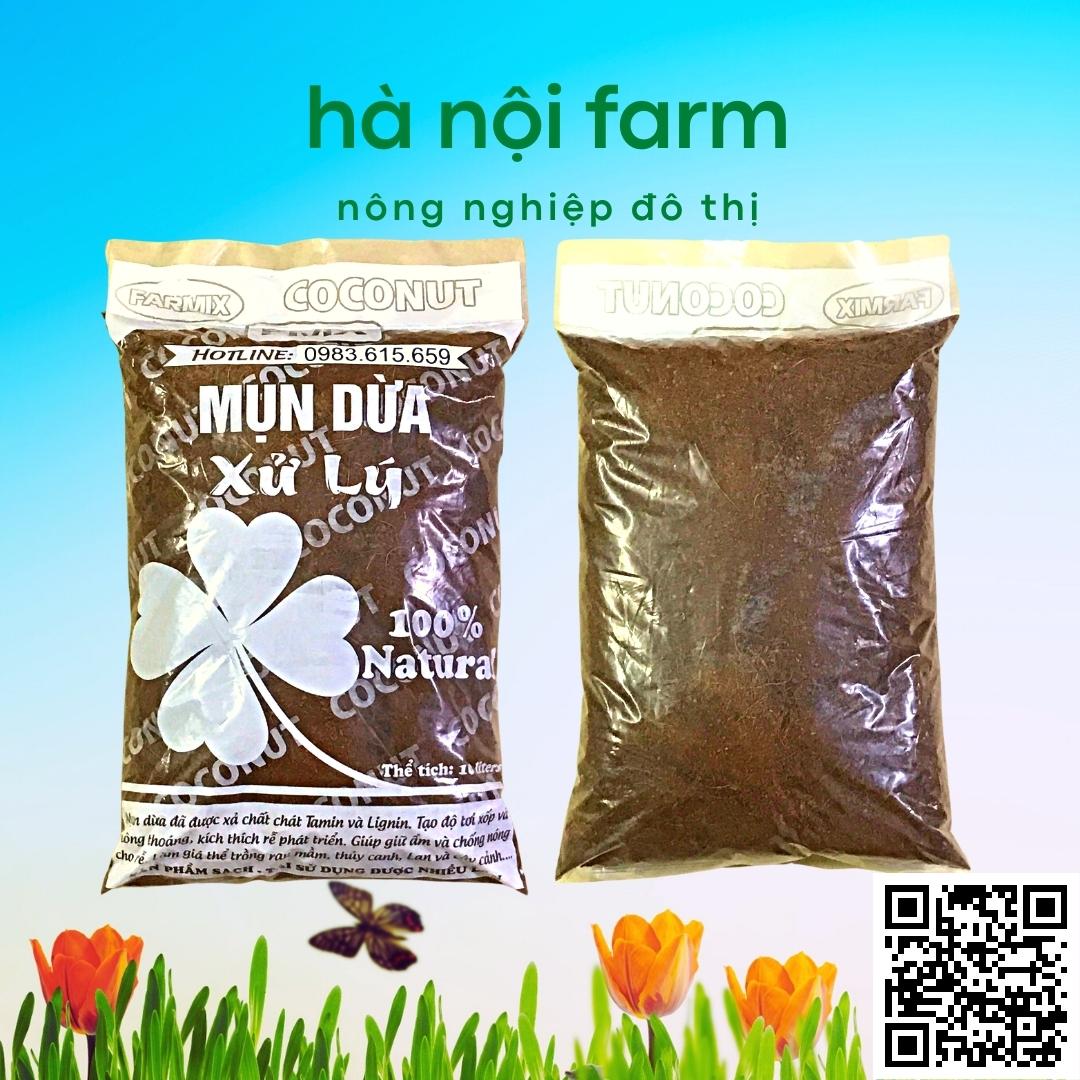 Túi 10L - Mùn Dừa, Xơ Dừa Đã Qua Xử Lý . Trồng Rau Sạch và Hoa Hồng Bằng Đất Sạch, Xơ Dừa, Trấu Hun Và Phân Bón Hữu Cơ