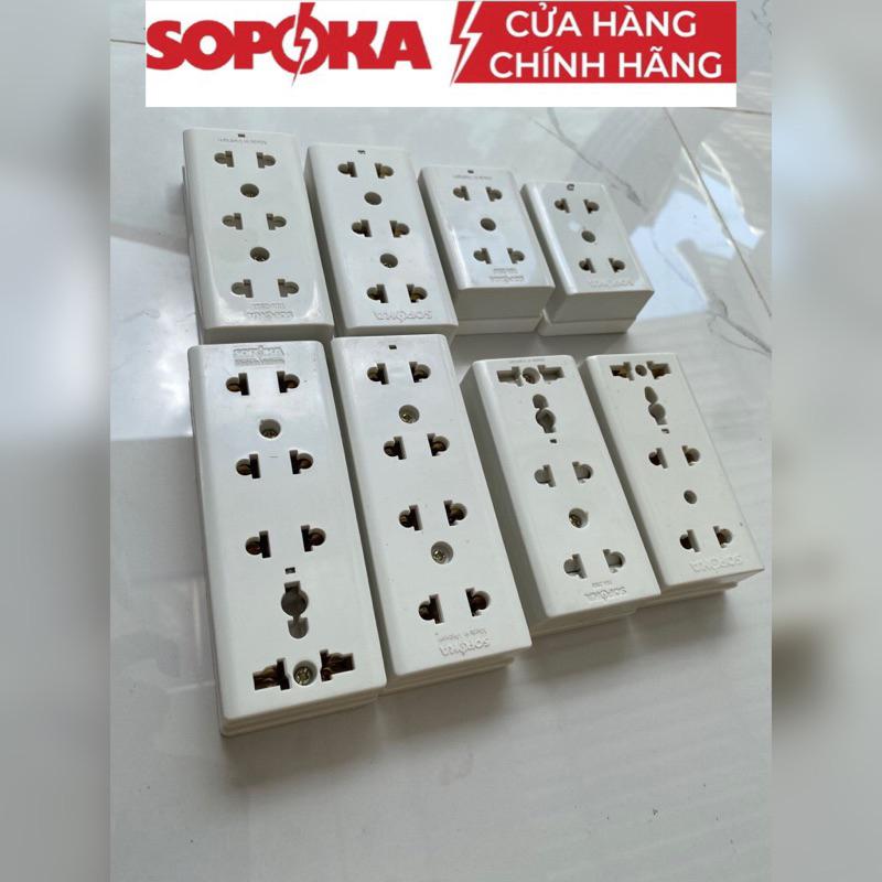 Ổ cắm loại tốt 10A Sopoka chống va đập, chống cháy, có màn che an toàn