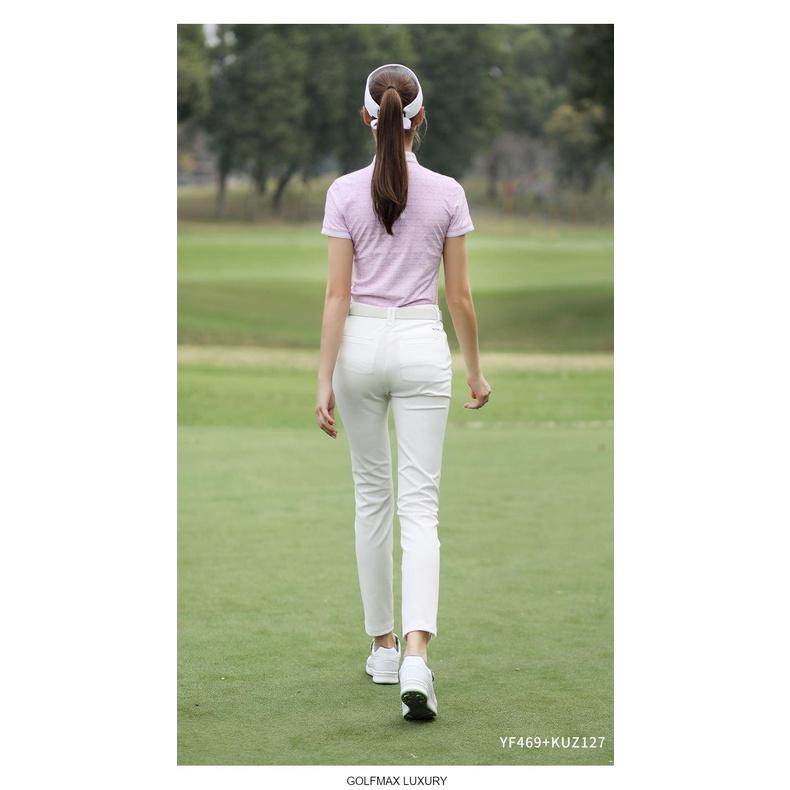 Áo ngắn tay Golf nữ chính hãng PGM - YF469 - Chất liệu sợi Polyester kết hợp vải spandex cao cấp, bền đẹp