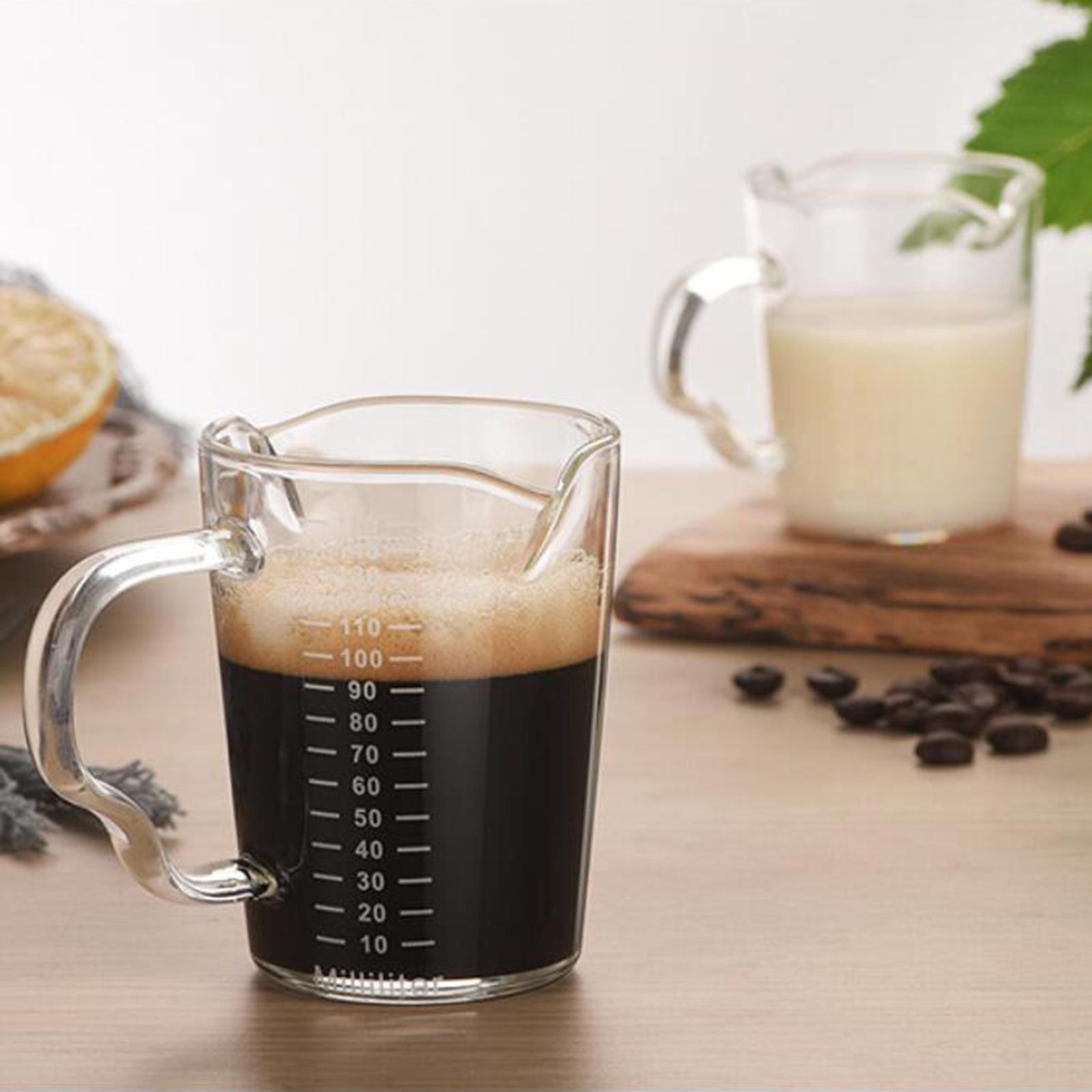 3pcs Espresso Glass Measuring Milk Cup Tea Cafe Drink Shaker Coffee Ounce Mug