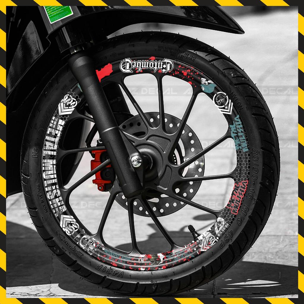 Tem Dán Mâm Xe Máy, Xe Mô Tô Metal Mulisha | FullV08 | Decal Full Vành Dễ Dán, Chống Nước