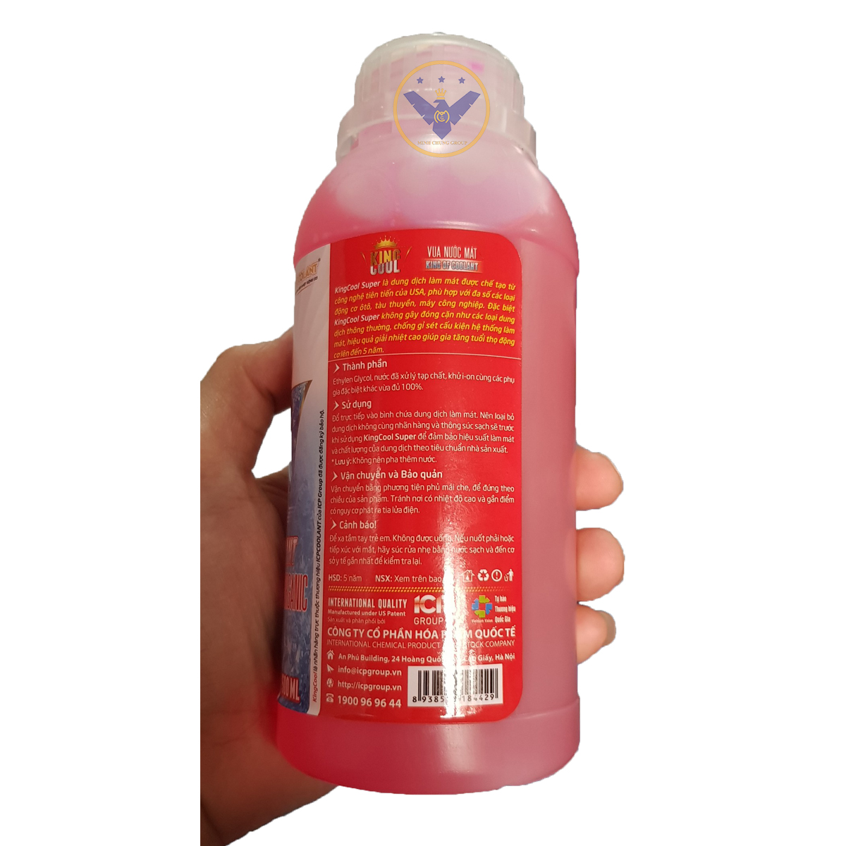 COMBO 2 nước làm mát xe ô tô,xe máy ( màu đỏ ) KINGCOOL Super lon 500ml