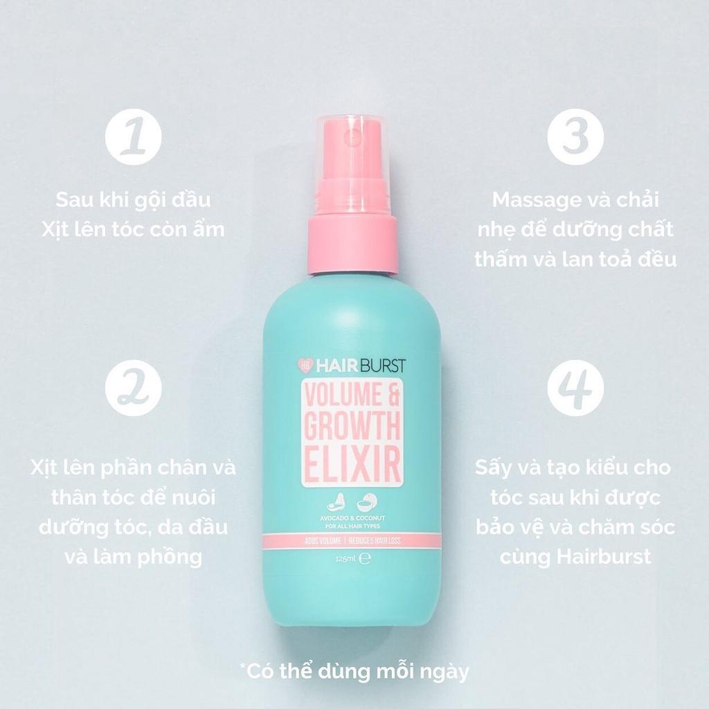 Xịt tạo độ phồng và kích thích mọc tóc Hairburst Volume and Growth Elixir 125ml