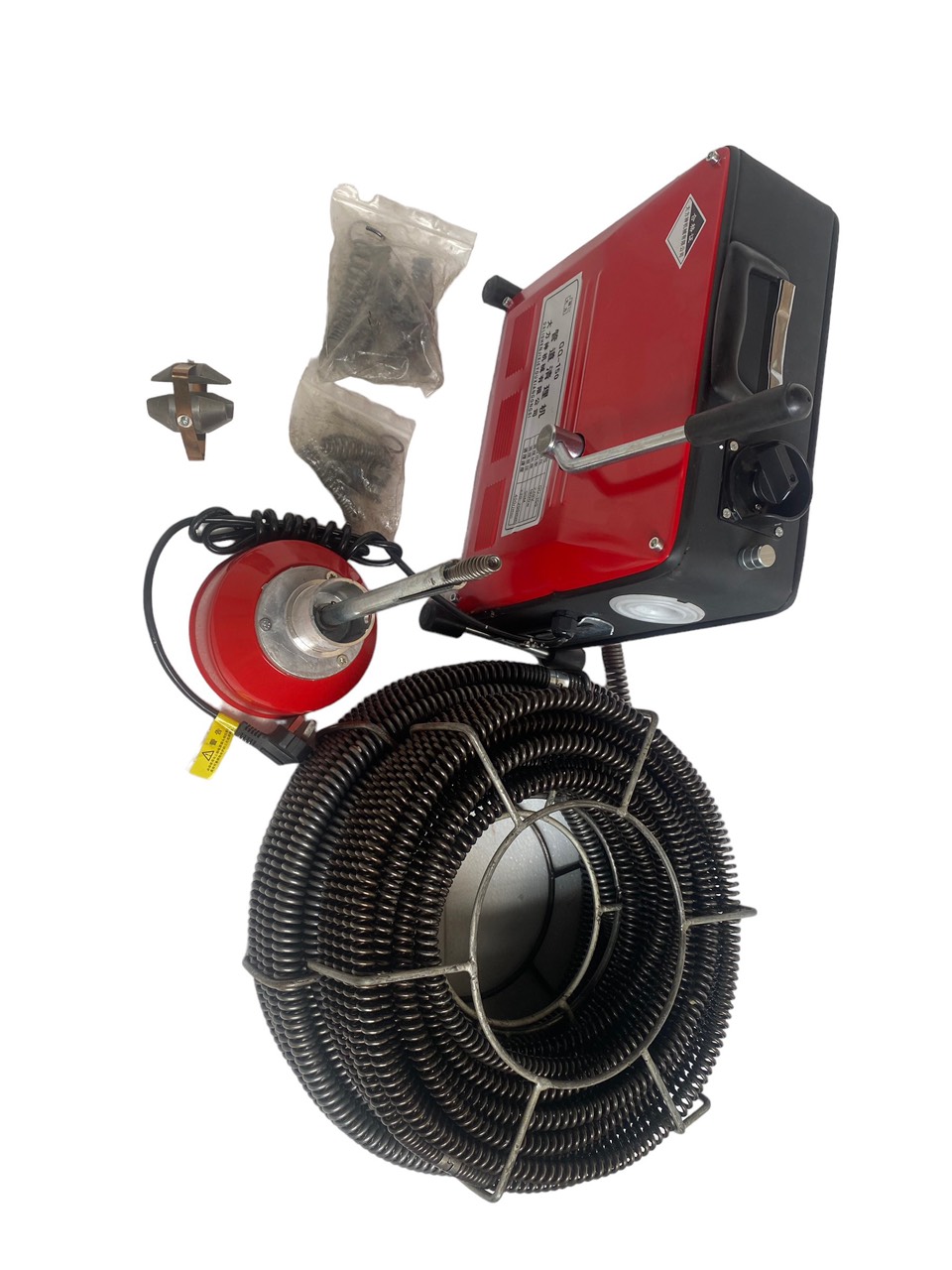 Máy thông tắc cống GQ 150-1800w tặng kèm cuộn dây 16mm dài 15m và cuôn dây 22mm dài 15m và 4,5m dây lò xo phi 8mm