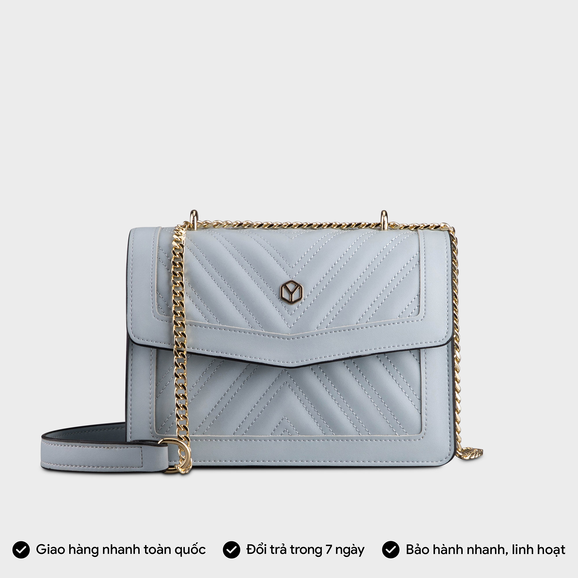 Túi Yuumy ( Thời trang nữ đi chơi nắp gập size 22 - Túi đeo chéo da Seasand YN138 )