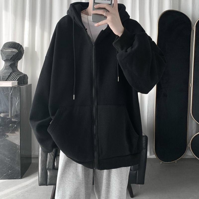 Áo Khoác Nỉ Hoodie Dây Kéo Tay Phồng Form Rộng Khóa ZIP Nam Nữ Life Unisex