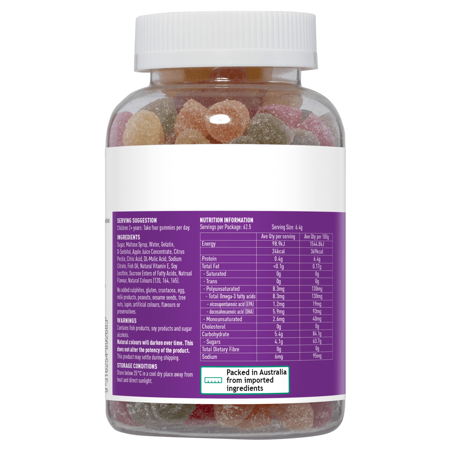 Omega-3 Úc Cho Bé Healthy Care Gummy Omega-3 Dạng Kẹo Dẻo Giúp Phát Triển Não Bộ Tăng Khả Năng Nhận Thức, Tập Trung Và Ghi Nhớ Tăng Hệ Miễn Dịch, Bổ Cho Tim Và Mắt – Hộp 250 Viên