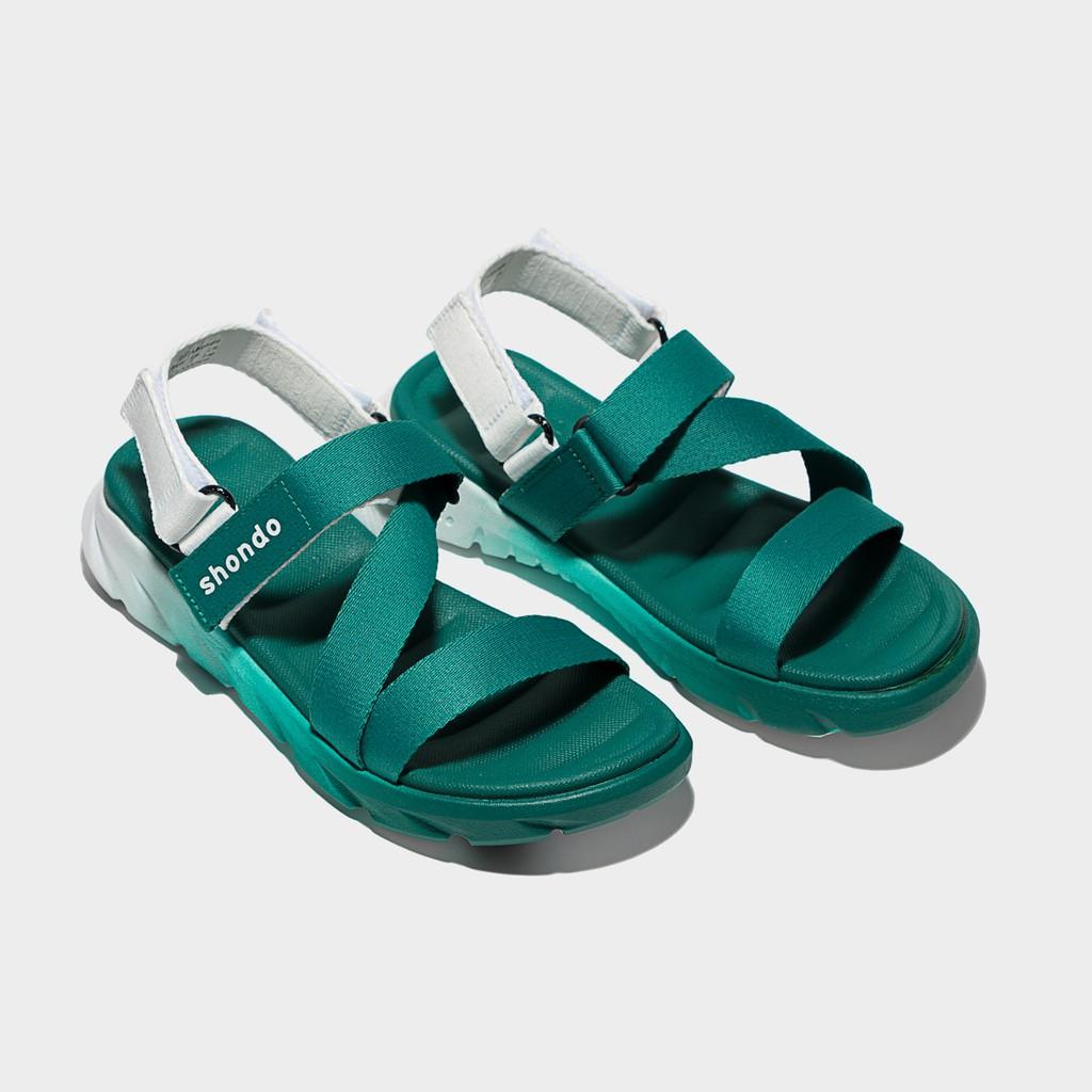 Giày Sandal Nam Nữ Unisex Shondo F6 Sport Ombre Đế 2 Màu Xanh Trắng F6S0330