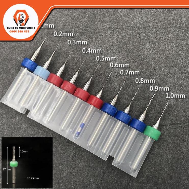 Bộ 10 mũi khoan PCB 0.1-1.0mm