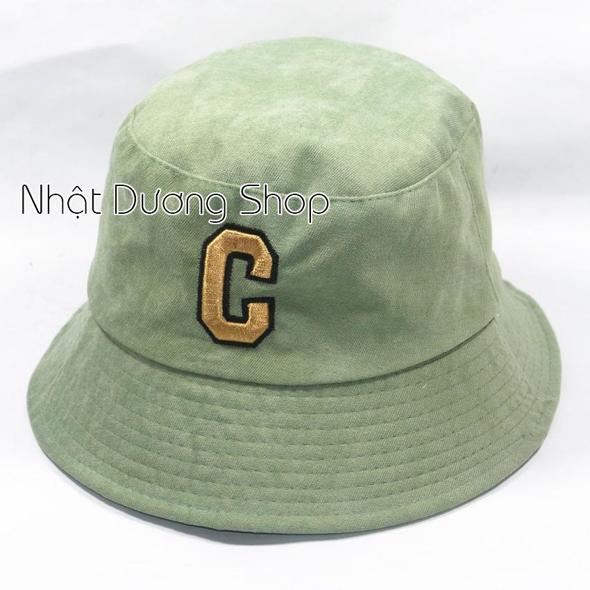 Mũ bucket vành cụp nhung thêu chữ C phong cách Nón tai bèo nam nữ unisex cao cấp