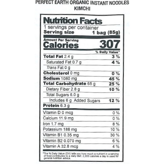 Mì Ăn Liền Hữu Cơ Vị Kim Chi (85g) - Perfect Earth Organic Brown Rice Instant Noodle Kim Chi (85g)