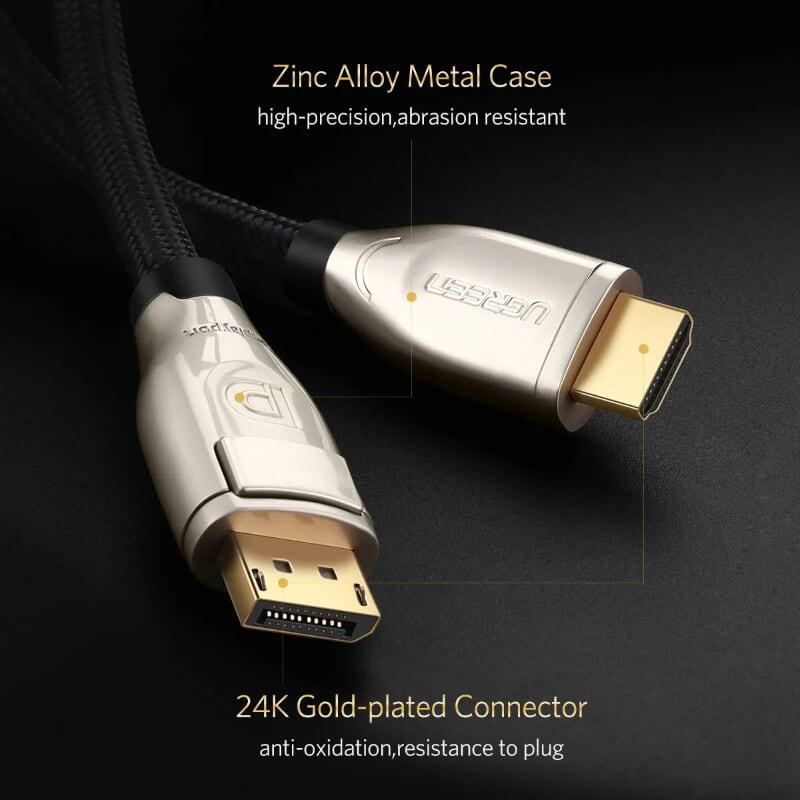 Ugreen UG40436DP111TK 5M Màu Đen Cáp chuyển đổi Displayport 1.2 sang HDMI 2.0 cao cấp - HÀNG CHÍNH HÃNG