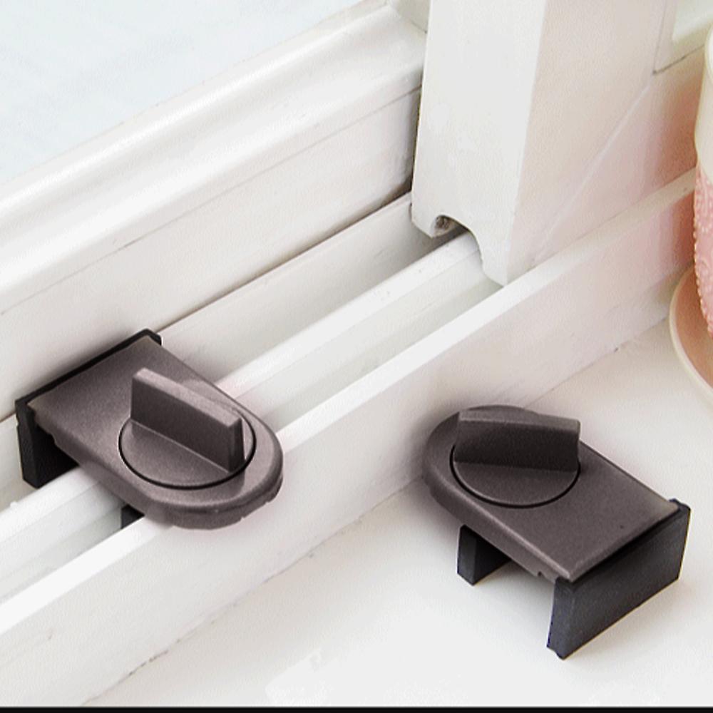 2PCS Trượt Sash Stopper Khóa an toàn cửa sổ Tương thích với Khóa khung cửa Khóa tủ Trượt cửa trượt (Đen)