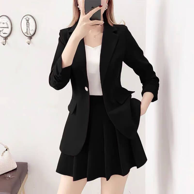 Sét vest 3 món váy xếp ly