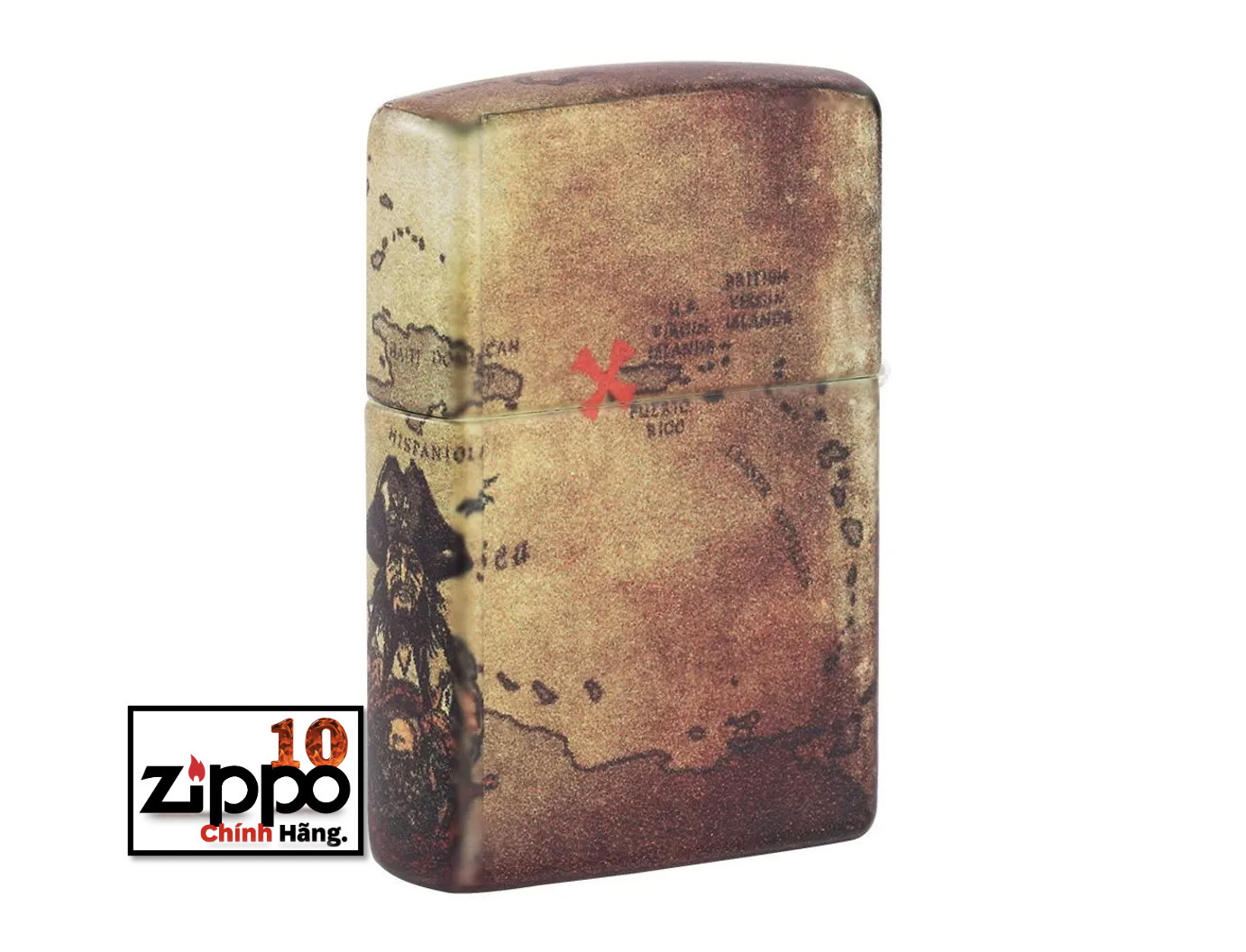 Bật lửa Zippo 49355 Zippo Pirate Ship Design - Chính hãng 100%