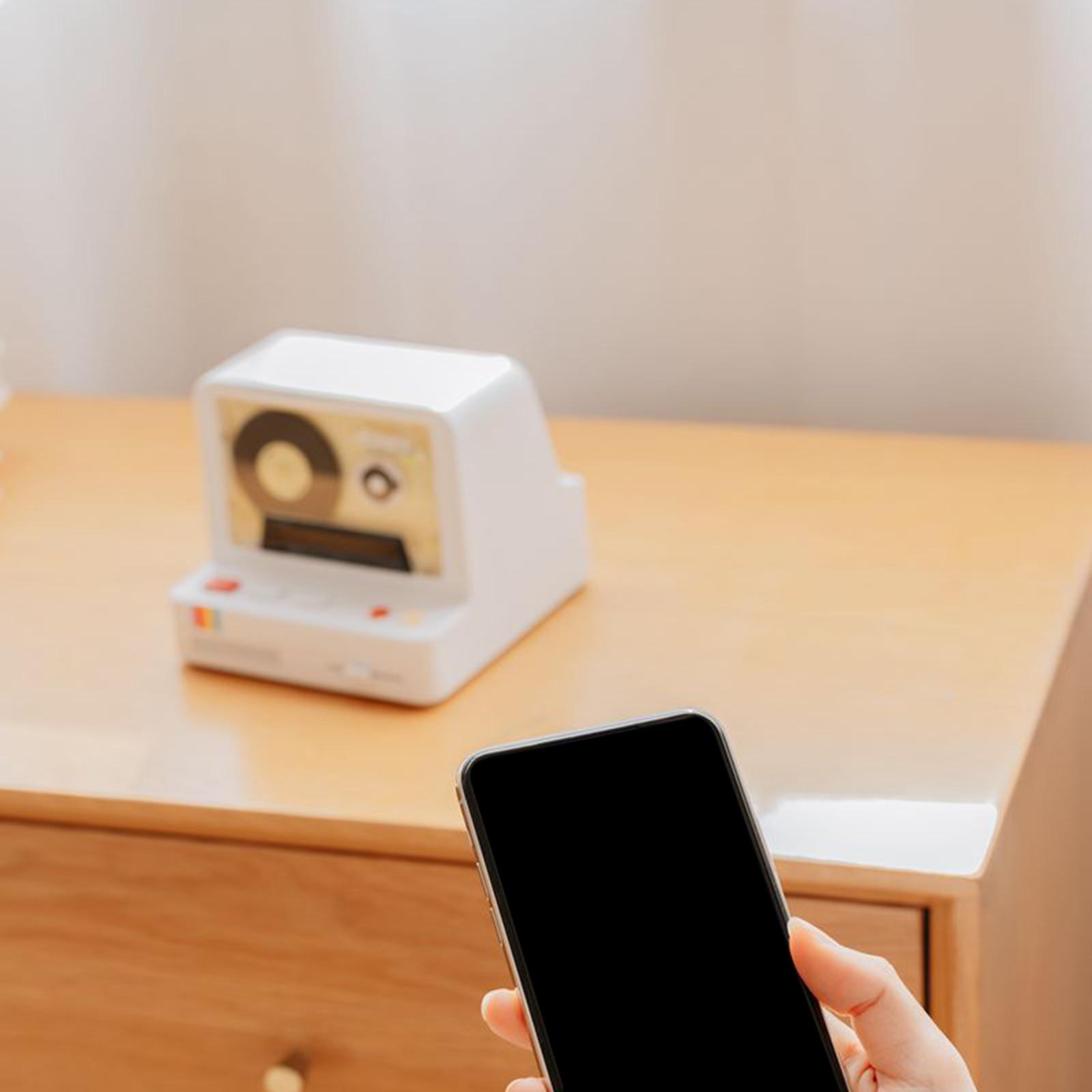 Bluetooth Wireless Speaker LED Night Light Smartphone White