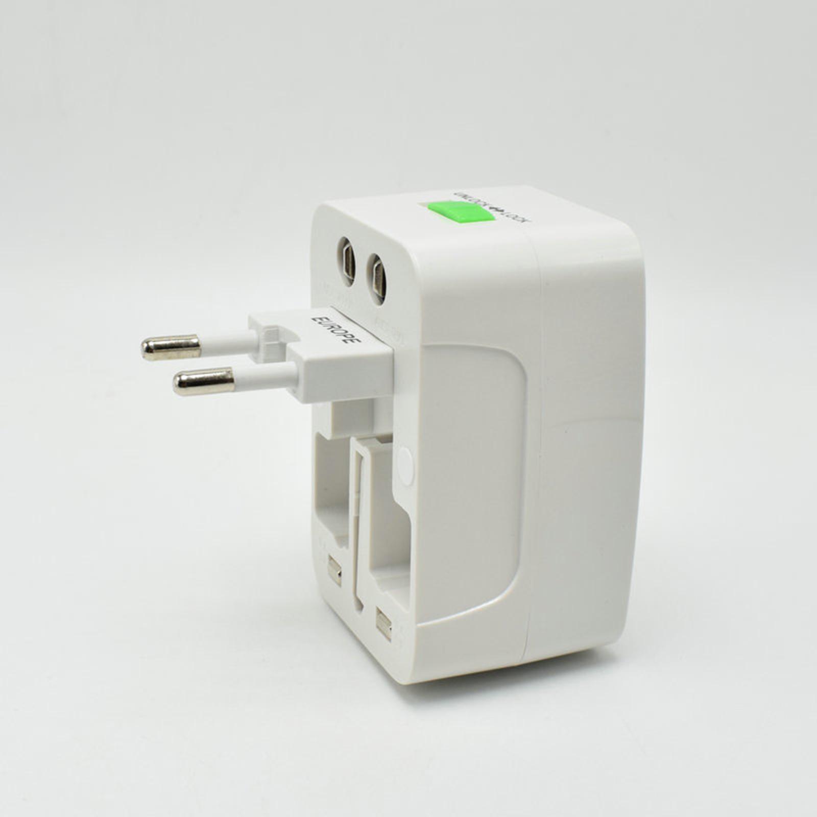 Universal Worldwide Phone Charger Travel Wall AC Power Plug Adapter All in One Charging Ports for USA EU UK AU