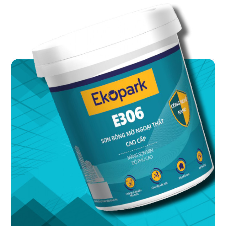 Sơn bóng mờ ngoại thất cao cấp E306 - LON 4KG - Sơn phủ cáo cấp, chất lượng màu ổn định, không cháy, không độc hại