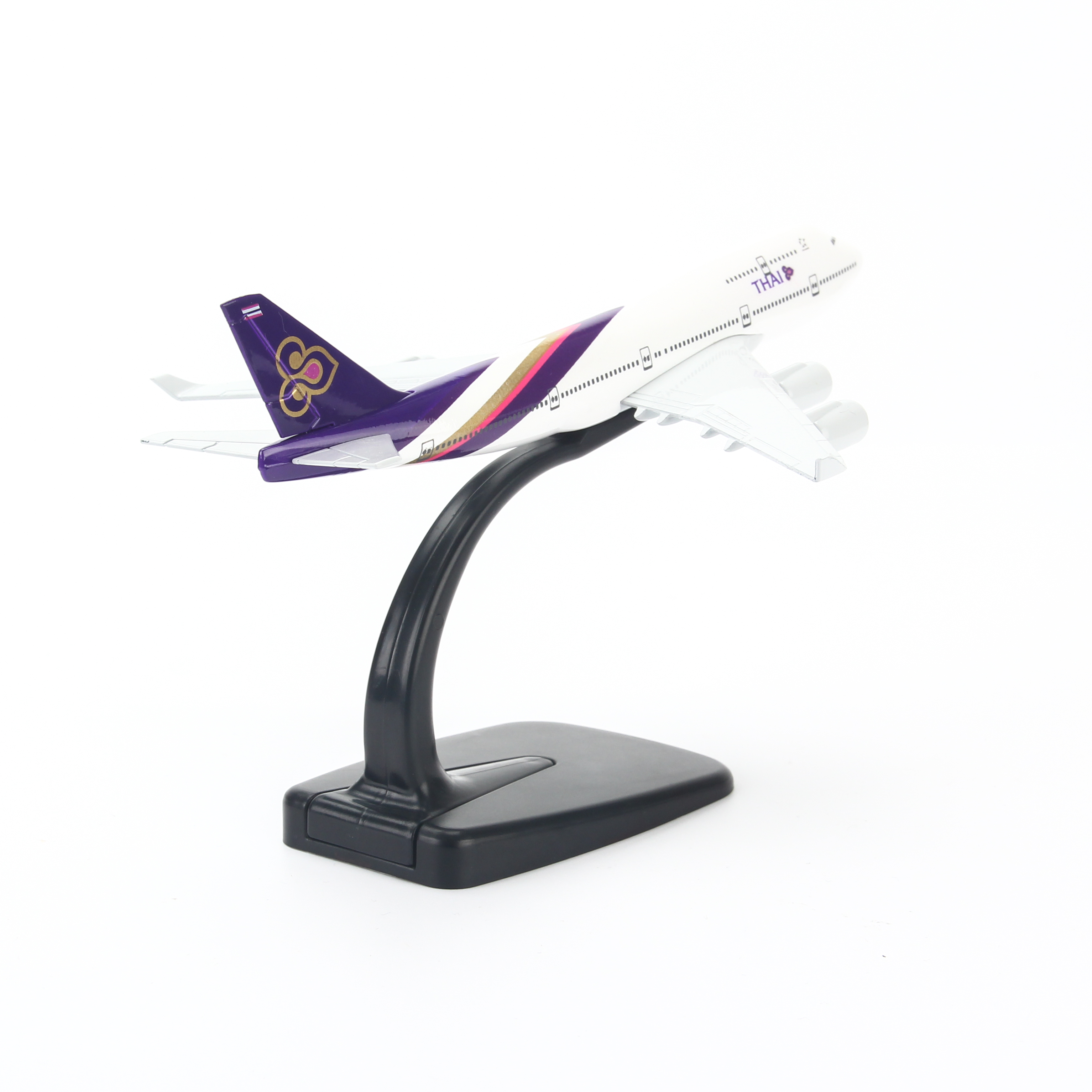 Mô Hình Máy Bay Trưng Bày Airbus Thai Airways Everfly (Trắng Tím)