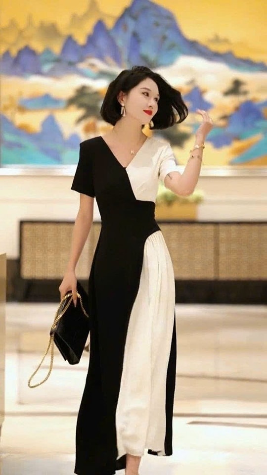 ĐẦM MAXI PHỐI MÀU CAO CẤP
