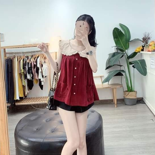 Áo bánh bèo cổ ren