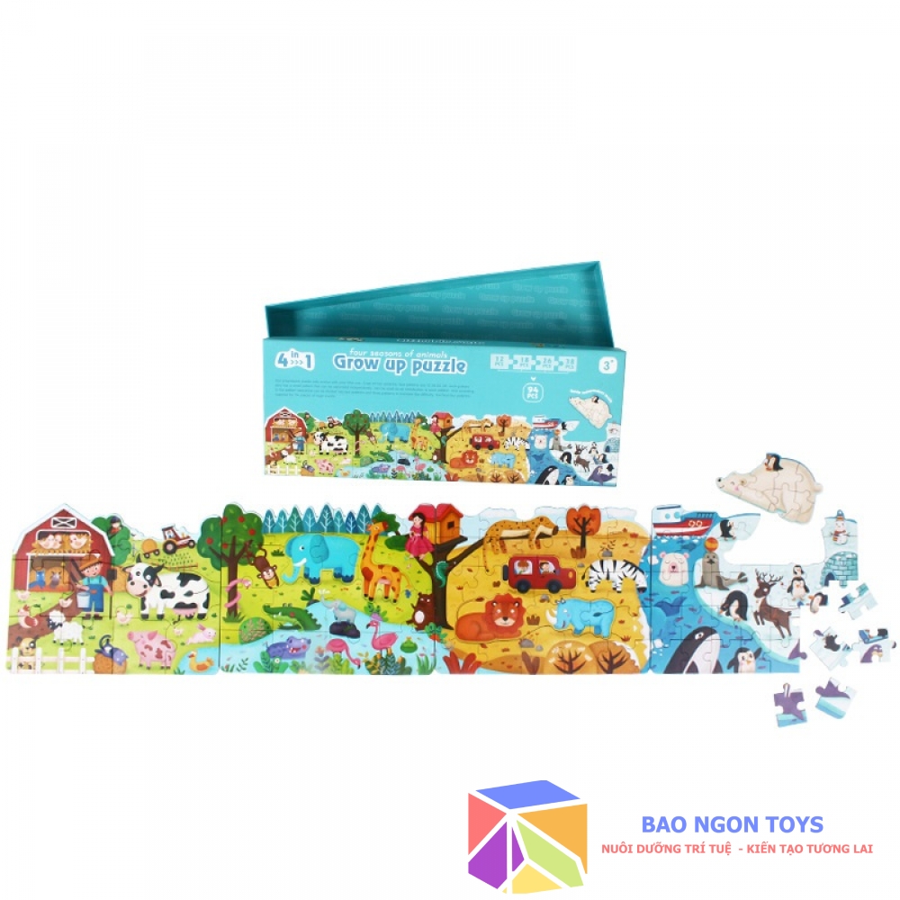 BỘ GHÉP HÌNH PUZZLE 5 IN 1 NHIỀU CHỦ ĐỀ CHO BÉ TỪ 3 ĐẾN 5 TUỔI GIÚP PHÁT TRIỂN TRÍ THÔNG MINH THỊ GIÁC - BAO NGON TOYS - DG110