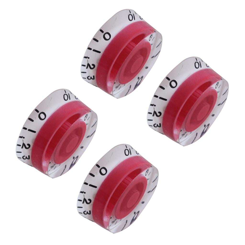 Baoblade 4X Đàn Guitar Tập Tông Núm Điều Khiển Núm cho Đàn Guitar Điện Đỏ