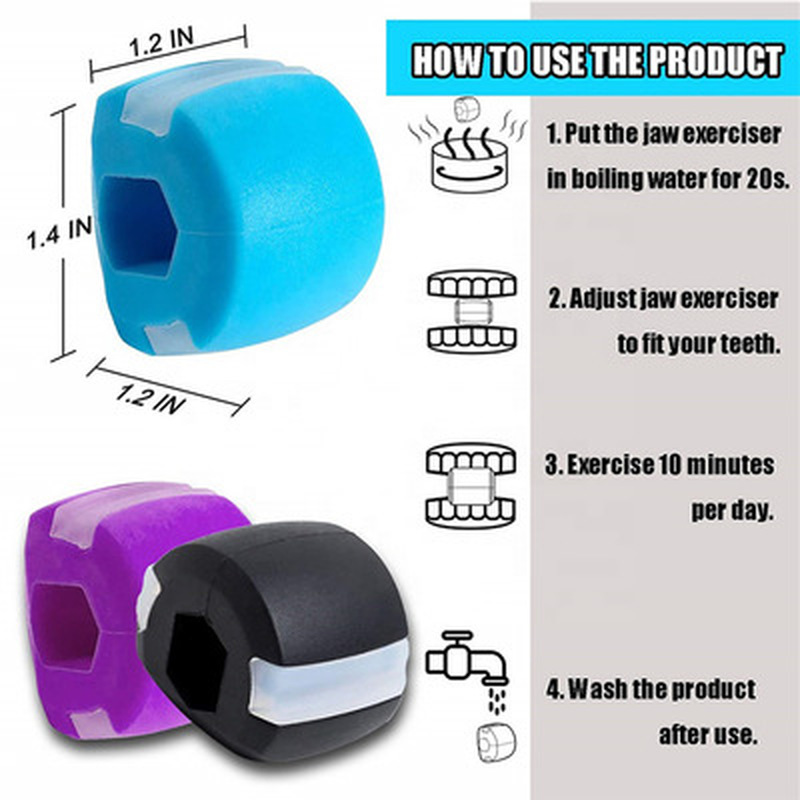2023 Thể dục Jawline Bài tập căng thẳng Bóng mặt Huấn luyện viên Huấn luyện viên Huấn luyện Color: Purple