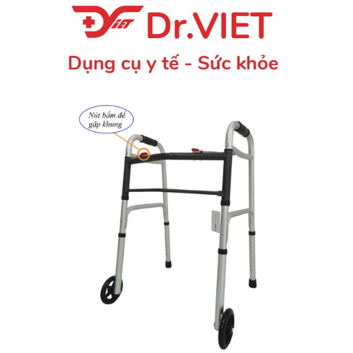 Khung tập đi W-6 (Hợp kim nhôm siêu bền, dễ gấp gọn và sử dụng, phù hợp cho người di chuyển khó khăn)