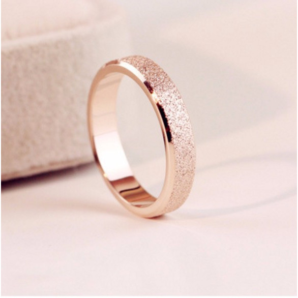 Nhẫn Nữ Bản 4mm Có Phun Cát Thép Titan Không Han Rỉ  TT 0412