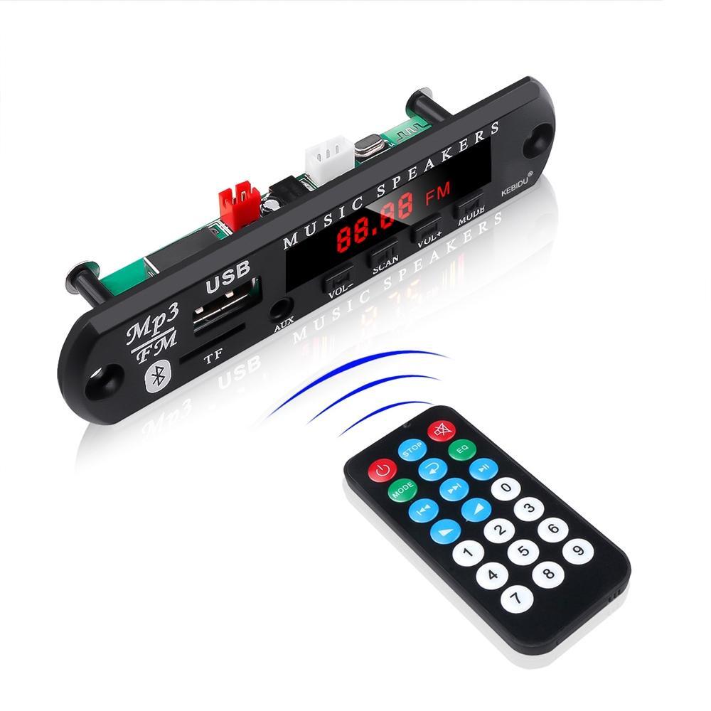 Bảng mạch giải mã âm thanh DC 5v / 12v Bluetooth 5.0 USB, Aux, SD, FM, Mp3 / Wma / Wav / Flac / Ape Đen màn hình màu