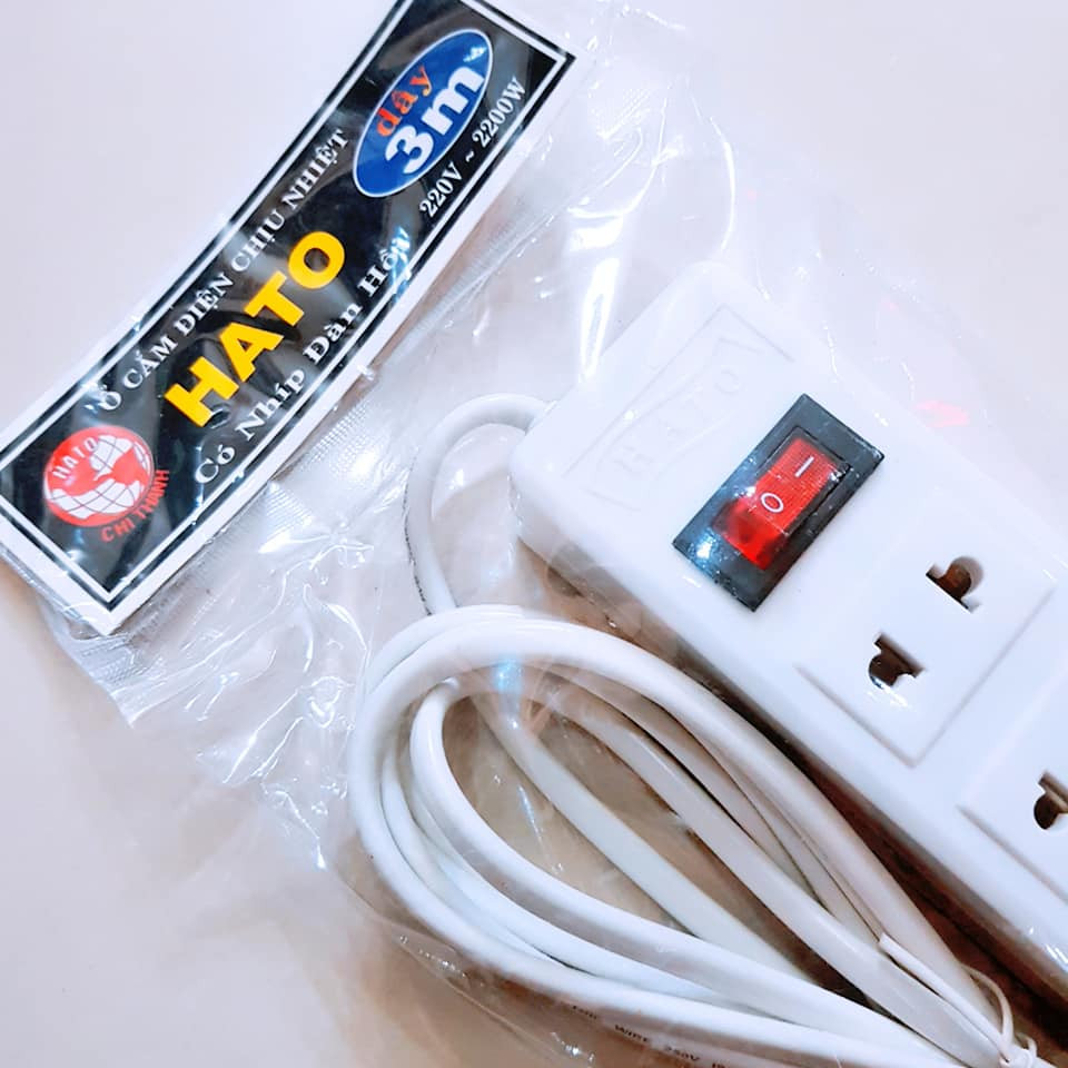Ổ điện HATO - 4 lỗ 1 công tắc